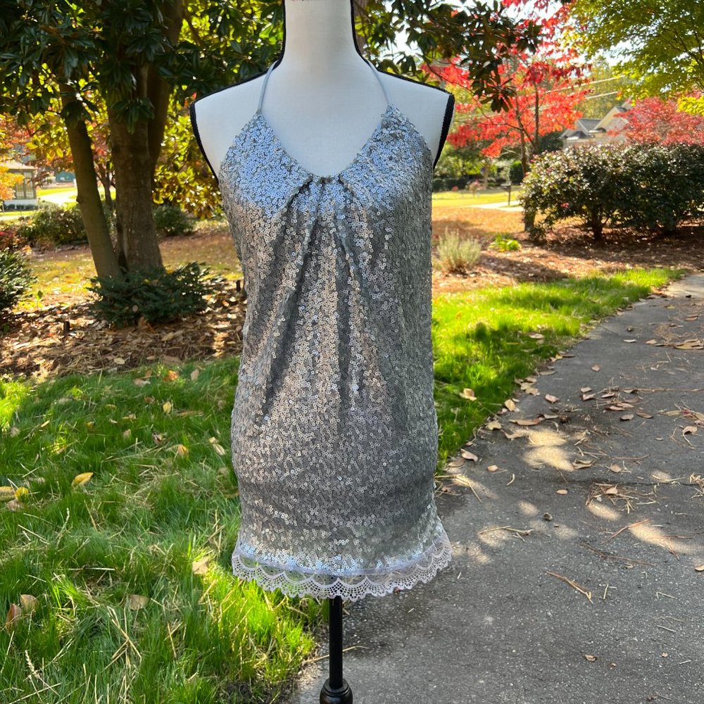 Hot Sauce Style Mini Party Sequin Halter Mini Dres